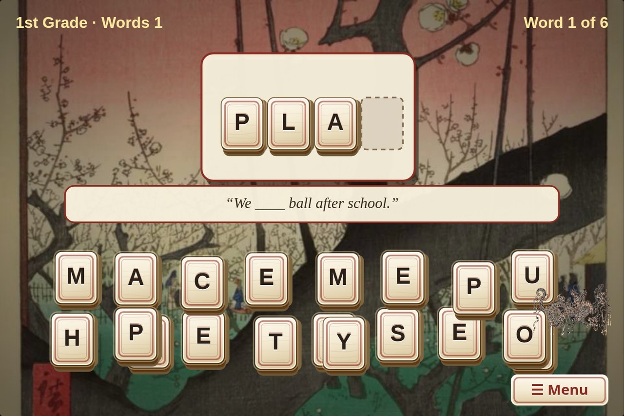 Spelling a word in Word Pagoda